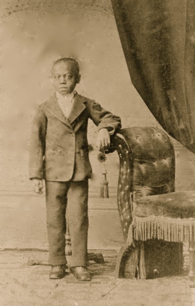African American boy, full-length portrait, standing 1880