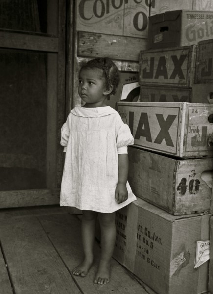 African American Child in night gown 1938
