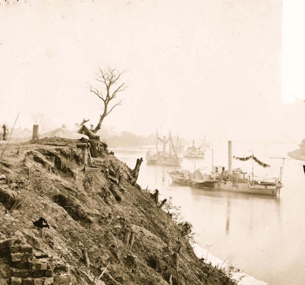 Appomattox River, Virginia. Boat on the Appomattox River 1863