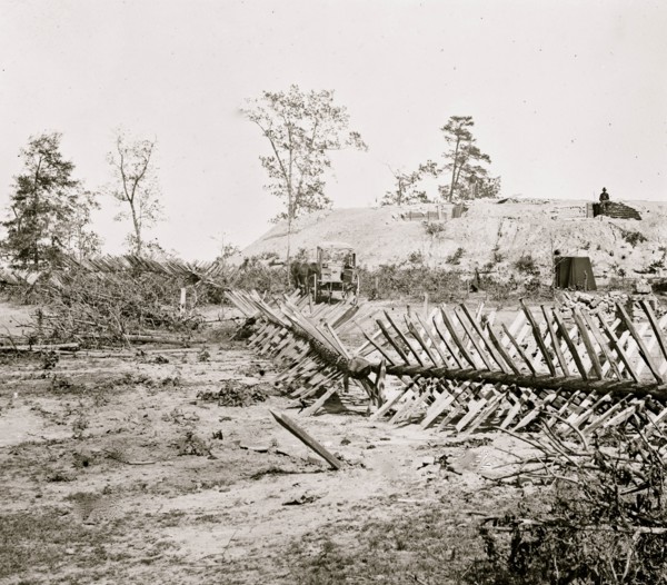 Atlanta, Georgia. Confederate fortifications. (shown is [Barnard's] wagon and portable darkroom 1864