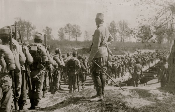 Austrians crossing the Wislocka River