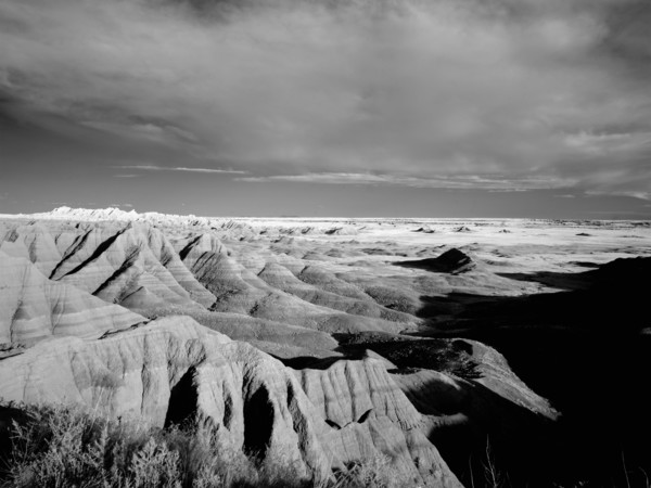 Infrared view of the Badlands. Badlands National Park, South Dakota 2007