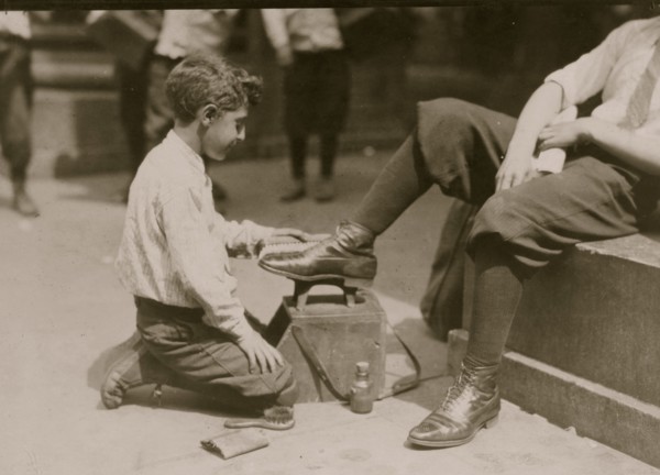 Bootblacks in and around City Hall Park, New York City - July 25, 1924. 1924
