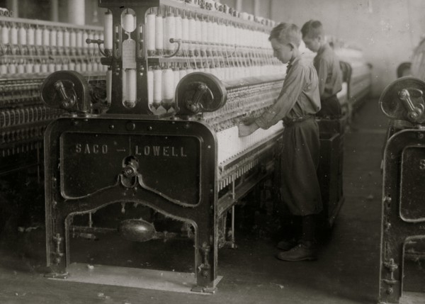 Doffers - Boss said 14 and 15 years old. Indian Orchard Cotton Mill 1917