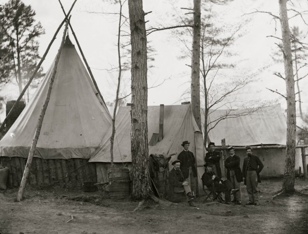 Brandy Station, Virginia. Provost Marshal clerks, headquarters, Army of the Potomac 1864