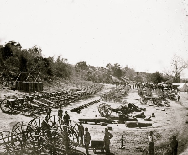 Broadway Landing, Va. Federal ordnance at the depot 1865