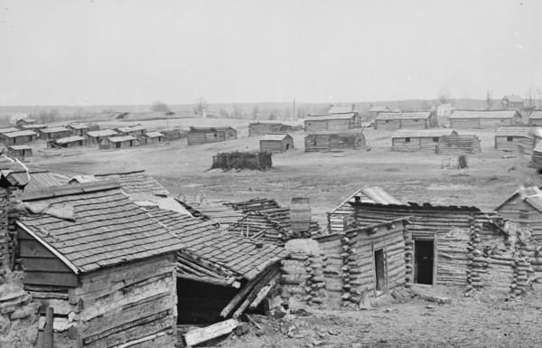 Centreville, Va. Confederate winter quarters, south view 1862