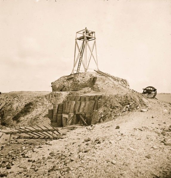 Charleston, South Carolina. Light house of Fort Sumter 1865