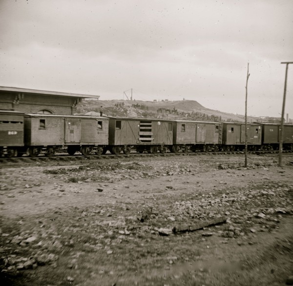 Chattanooga, Tennessee. Federal cavalry guarding railroad depot 1864