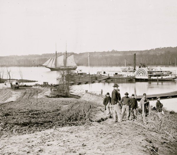 Medical supply boat Planter at General Hospital wharf on the Appomattox 1864