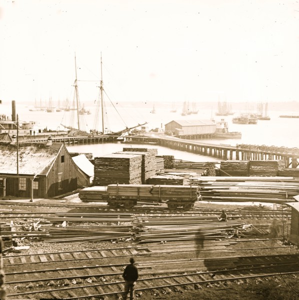 City Point, Virginia. Ordnance wharf 1865