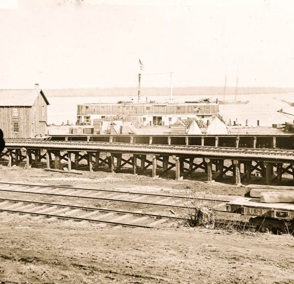 City Point, Virginia. Railroad tracks and dock 1864