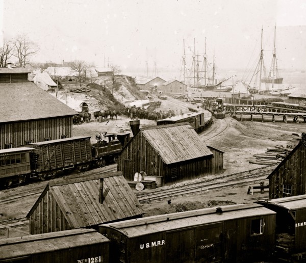 City Point, Virginia. Railroad yard and transports 1864