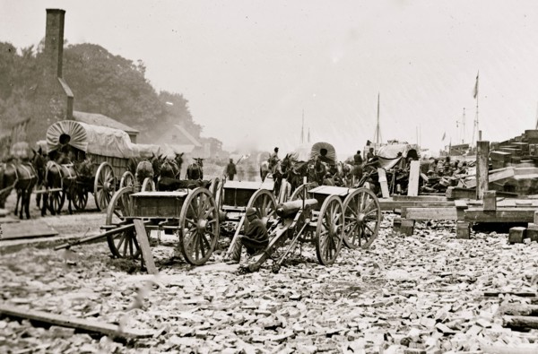 City Point, Virginia. Unloading supplies from transports 1863