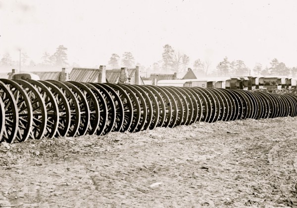 City Point], Virginia (vicinity). Park of army wagon wheels 1864