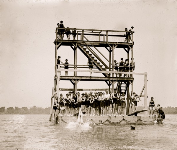 Diving Platform in in the Tidal Basin in Washington DC 1923