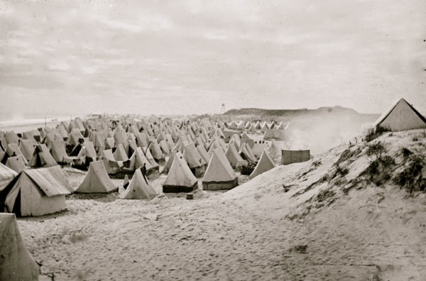 Federal camp on beach 1863