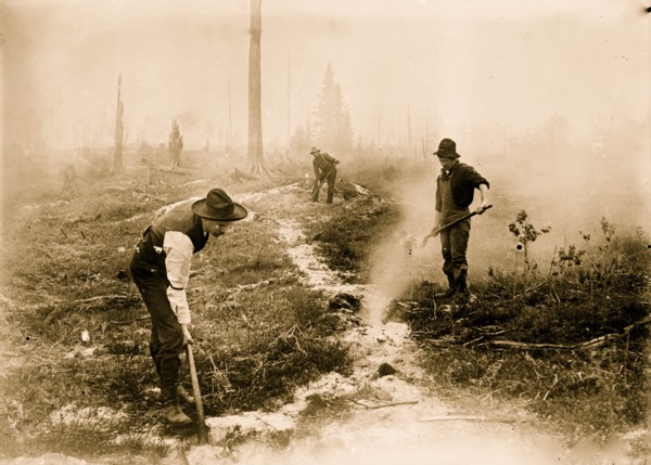 Firefighters of forest fire, South Dakota