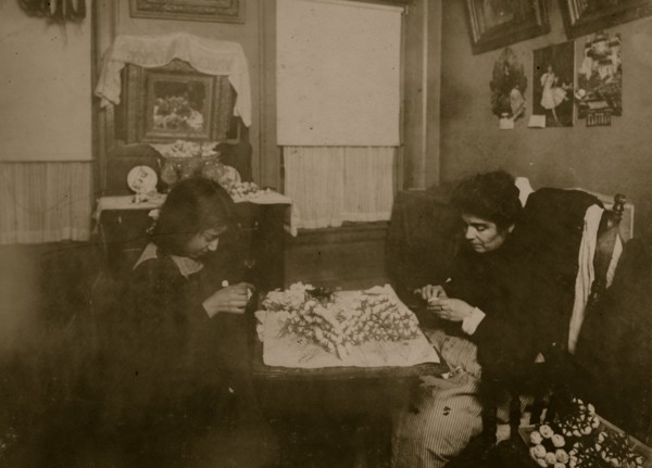 Flower making. A night scene  1912