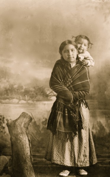 Amy Tough-Feather and papoose 1909