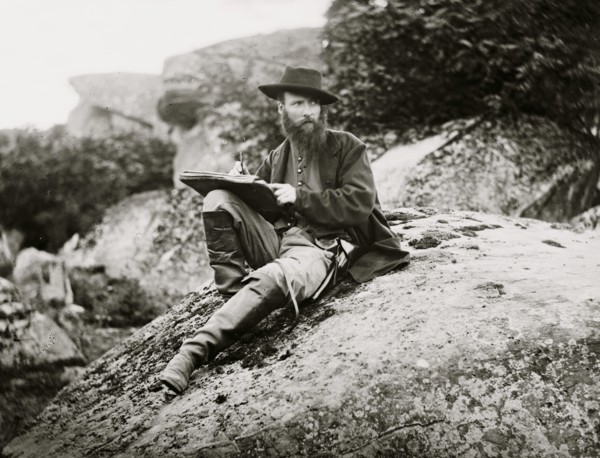 Gettysburg, Pa. Alfred R. Waud, artist of Harper's Weekly, sketching on battlefield 1863