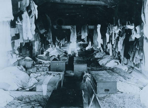 Interior of a shack occupied by berry pickers. Anne Arundel County., Maryland.  1910