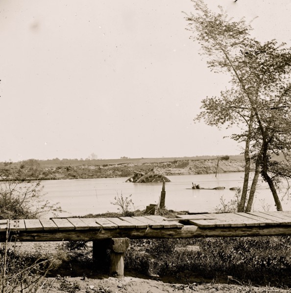 James River, Va. Sunken Confederate ships Virginia (ram) and Jamestown 1864