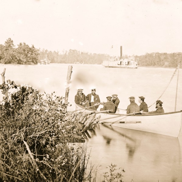 James River, Virginia. Officers and men of COMMODORE PERRY 1864