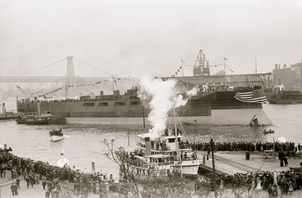 Launch of the Florida, U.S.N. battleship