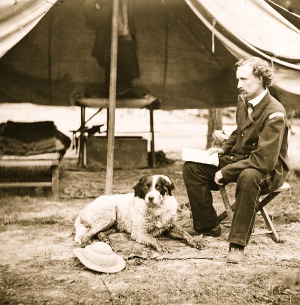 Lt. George A. Custer with dog 1863