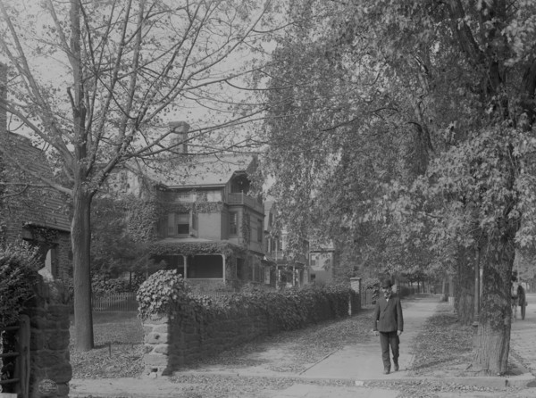 Residential Tree Lined Street in Germantown 1908