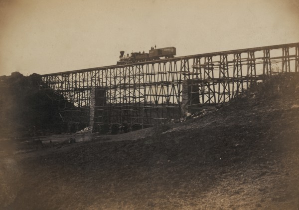 Military railroad bridge across Potomac Creek, on the Fredericksburg Railroad 1863