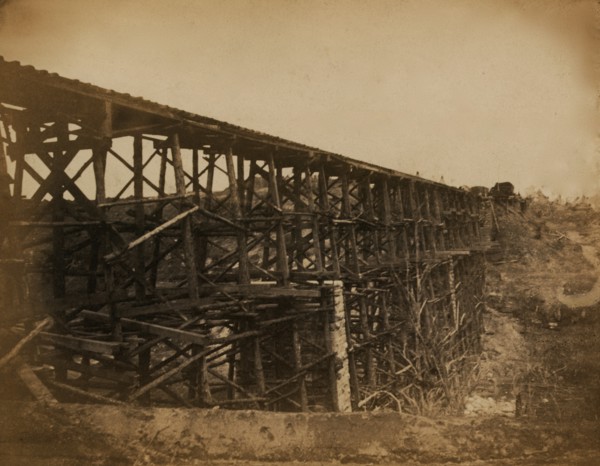 Military railroad bridge across Potomac Creek, on the Fredericksburg Railroad 1863