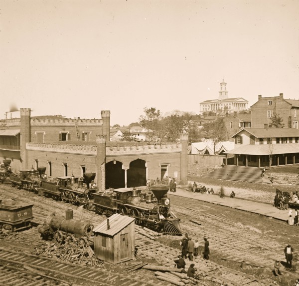 Nashville, Tennessee. Railroad depot 1864