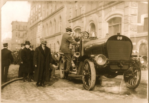 New motor fire engine, New York City, and Chief Kenlon
