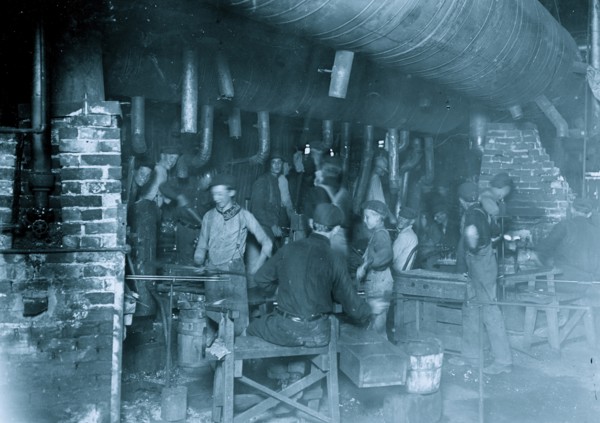 Night Scene, in an Indianapolis Glass Works. 1908