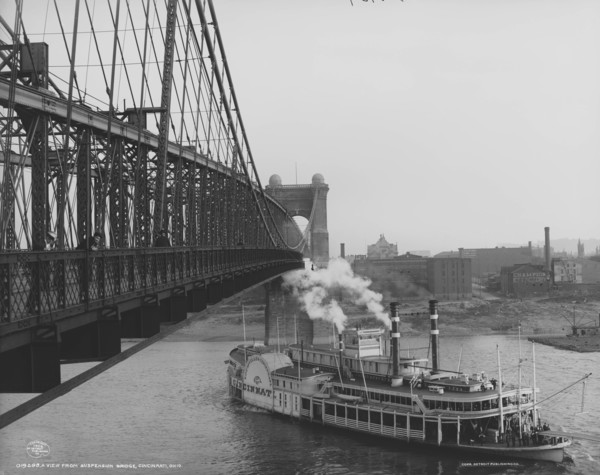 Suspension Bridge & Paddle Boat 1906