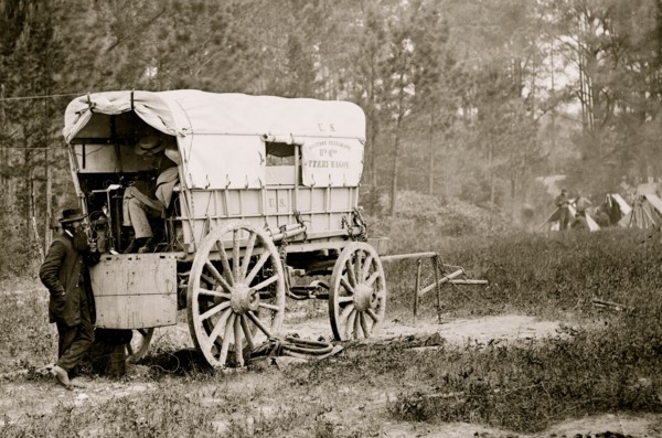Petersburg, Va. U.S. Military Telegraph battery wagon, Army of the Potomac headquarters 1864