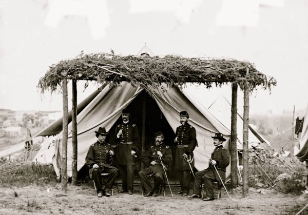 Portrait of Maj. Gen. George G. Meade, officer of the Federal Army, and corps commanders, vicinity of Washington, D.C., June 1865: Horatio G. Wright, John A. Logan, Meade, John G. Parke, Andrew A. Hum...