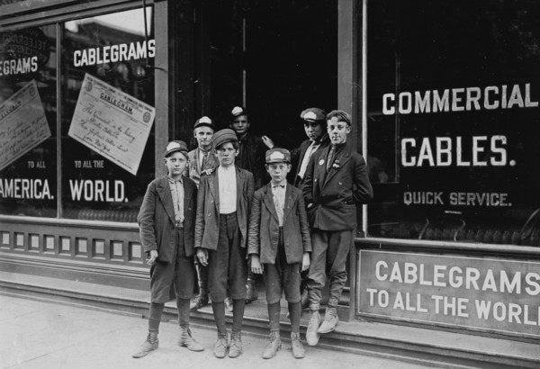 Postal Telegraph Messengers, Indianapolis, (Indiana has no age limit for messengers.)  1909