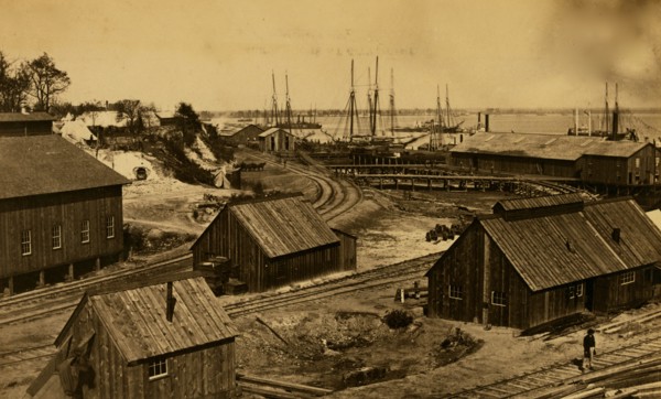 City Point R.R. Depot, looking toward Petersburg 1863
