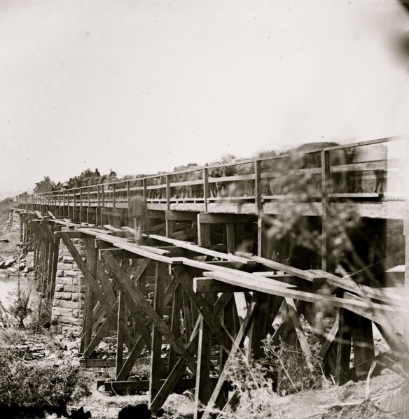 Rappahannock River, Virginia. Bridge across the Rappahannock