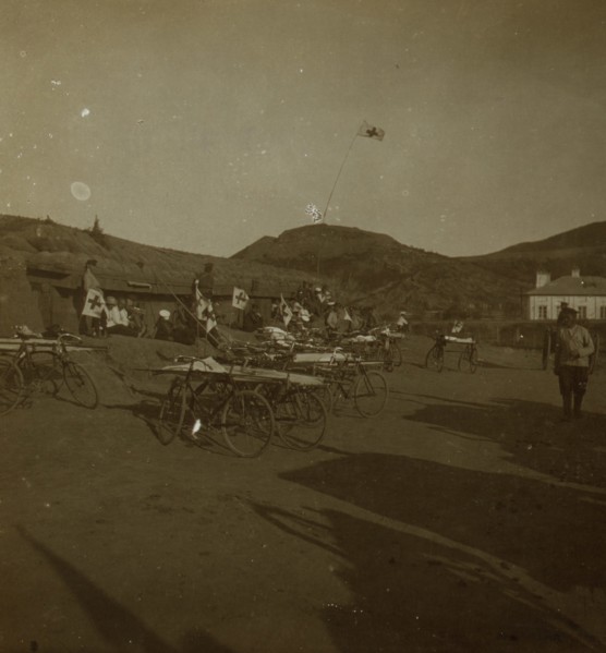 Red Cross station near Kuropatkin Fort, north of Port Arthur 1905