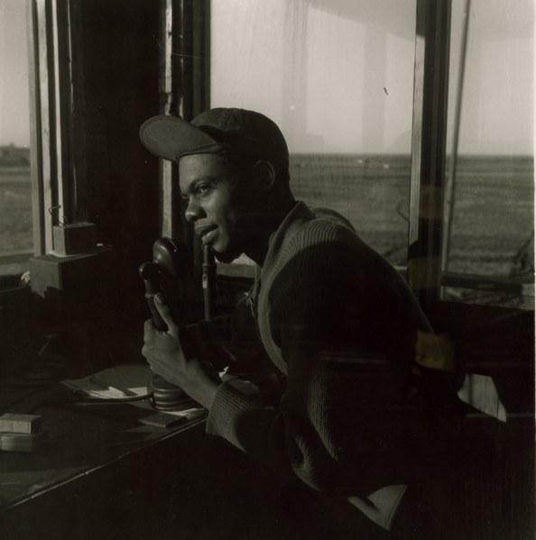 Sgt. William P. Bostic, 301st F.S. in control tower, March 1945 1945