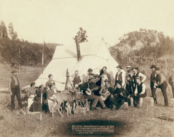 Happy Hours in Camp. G. and B.&M. Engineers Corps and Visitors 1890