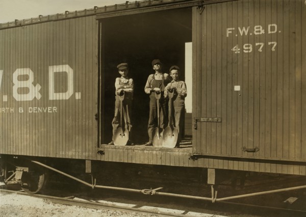 3 Boys in Box Car 1910