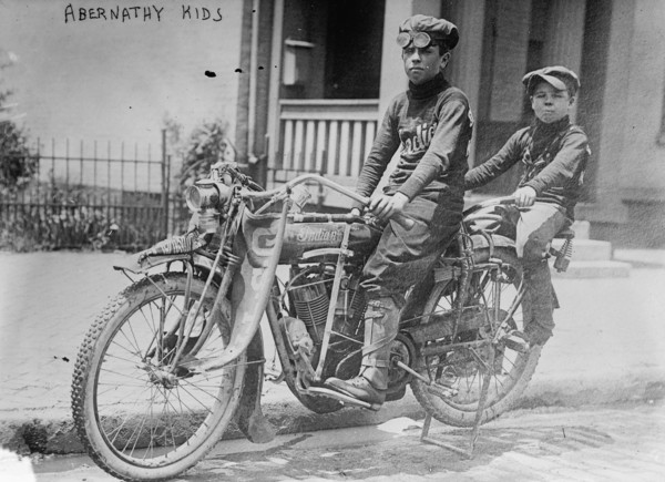 Two Children on a Motorcycle 1912