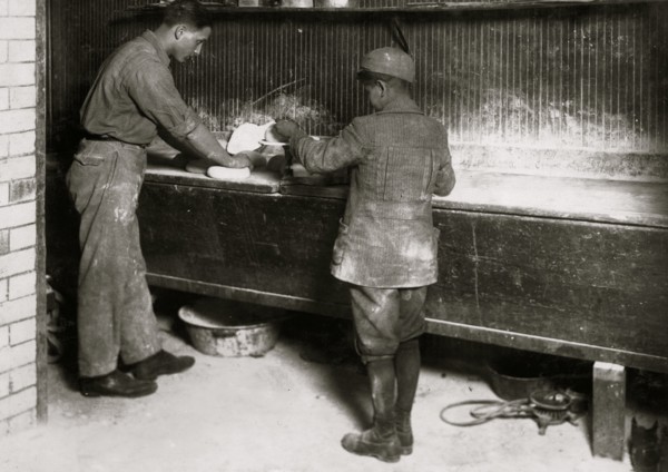 Vincenzo Messina baking bread for father 1917