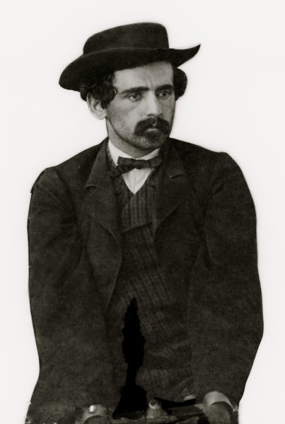 Washington Navy Yard, District of Columbia. Michael O'Laughlin, a Lincoln conspirator, manacled 1865
