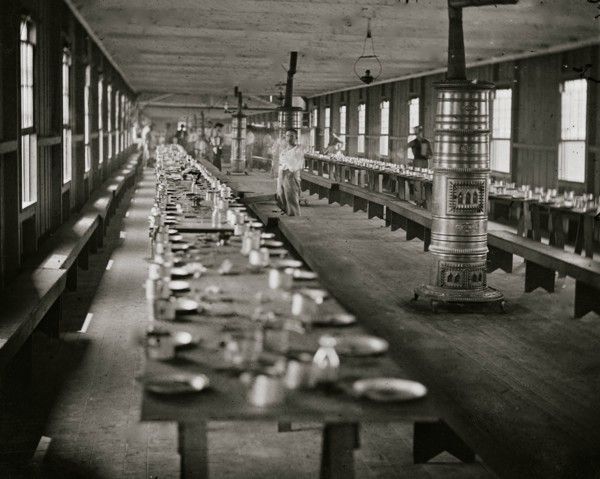 Washington, D.C. Mess hall at Harewood Hospital, heated by elaborate stoves
